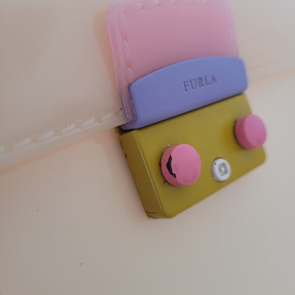 Furla Candy Bon Bon Mini Crossbody Shoulder Bag In Peachy Nude Jelly Small - Picture 11 of 12